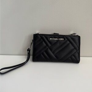 Michael Kors Quilted Black Leather
Wristlet Wallet Clutch